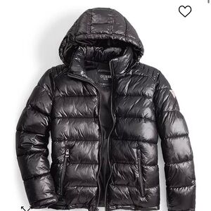 Mens Guess Hooded Puffer Jacket